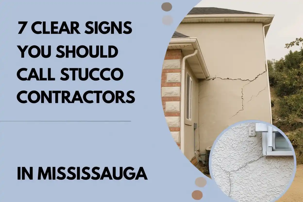 Cracks appearing on a stucco house exterior